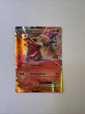 Pokemon Charizard EX Holographic Red Orange Card
